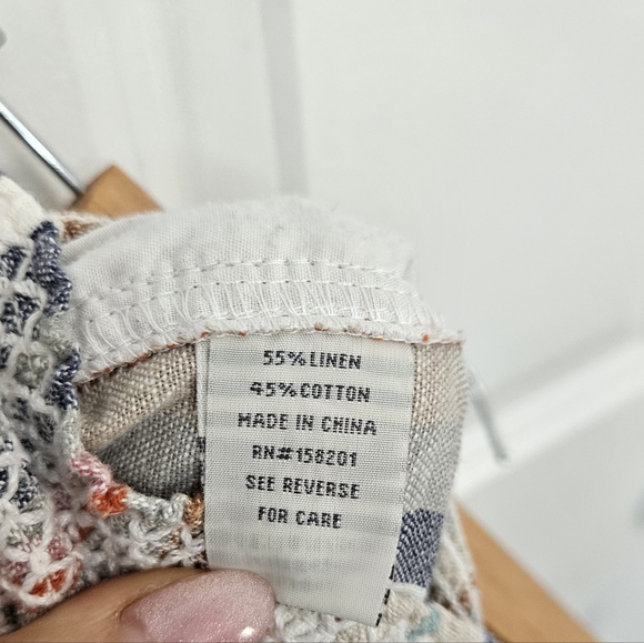 3/$25 Style Me Petites Linen Blend Striped Crop Pants L - Picture 6 of 6